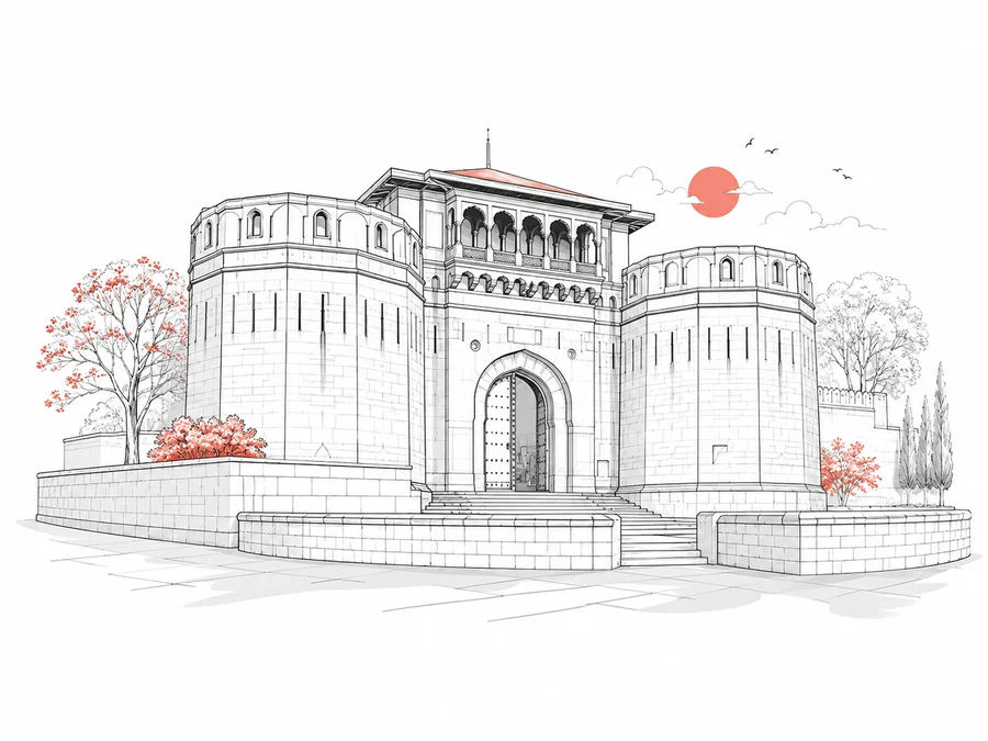 Illustration of Shaniwar Wada in Pune